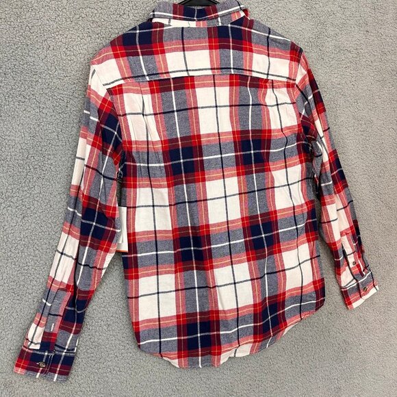 NEW Old navy Plaid Button Up Mens small Flex Blue Red‎ Long Sleeve Shirt - Picture 10 of 10